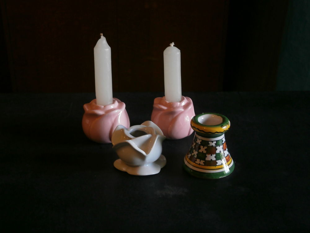 4 petits porte bougie, bougeoirs Décoration