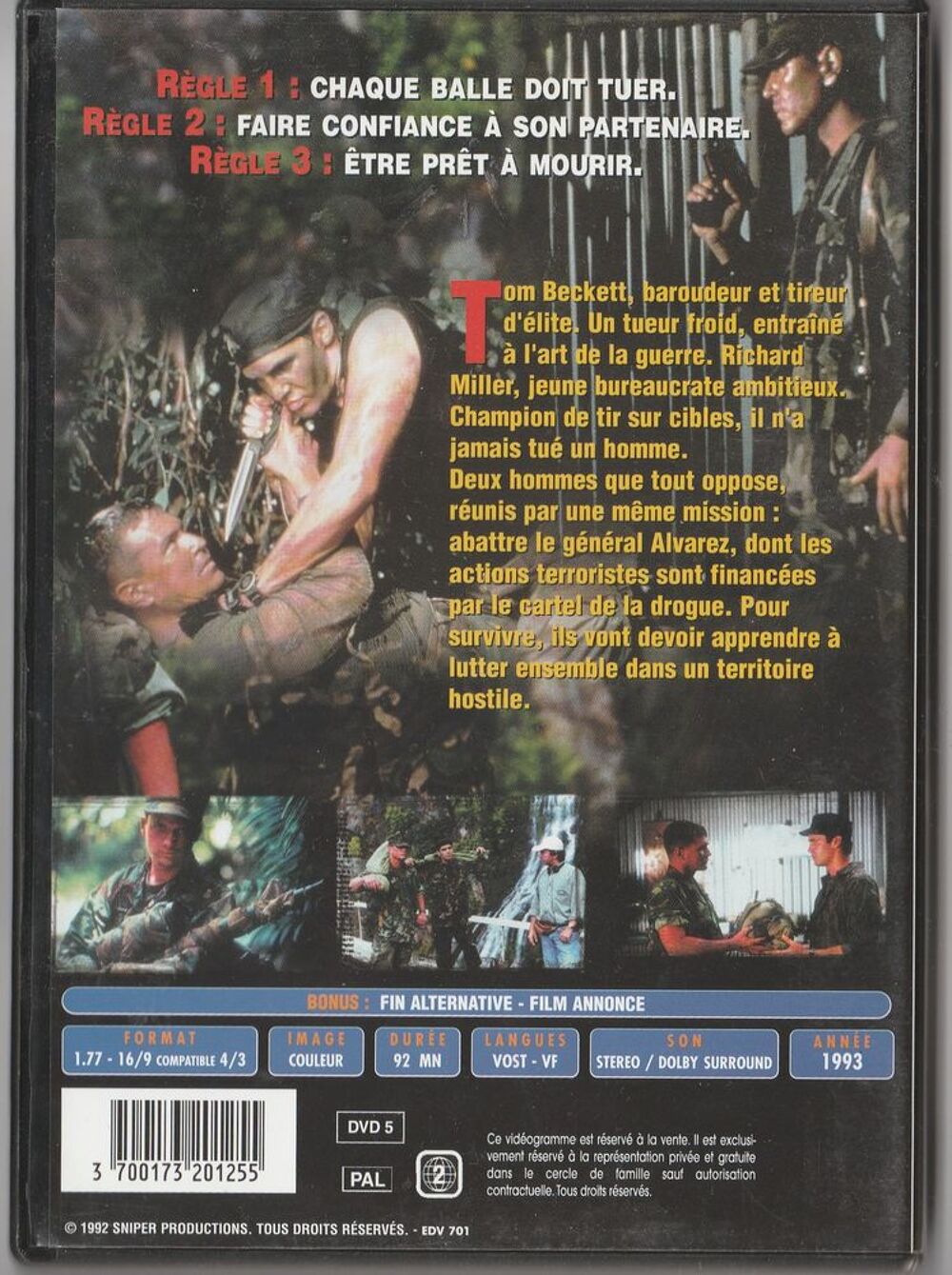Snipper avec Tom Berenger DVD et blu-ray