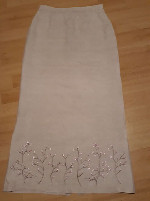 Jupe beige avec fleurs rose - Armand Thierry - Taille 38 10 Livry-Gargan (93)