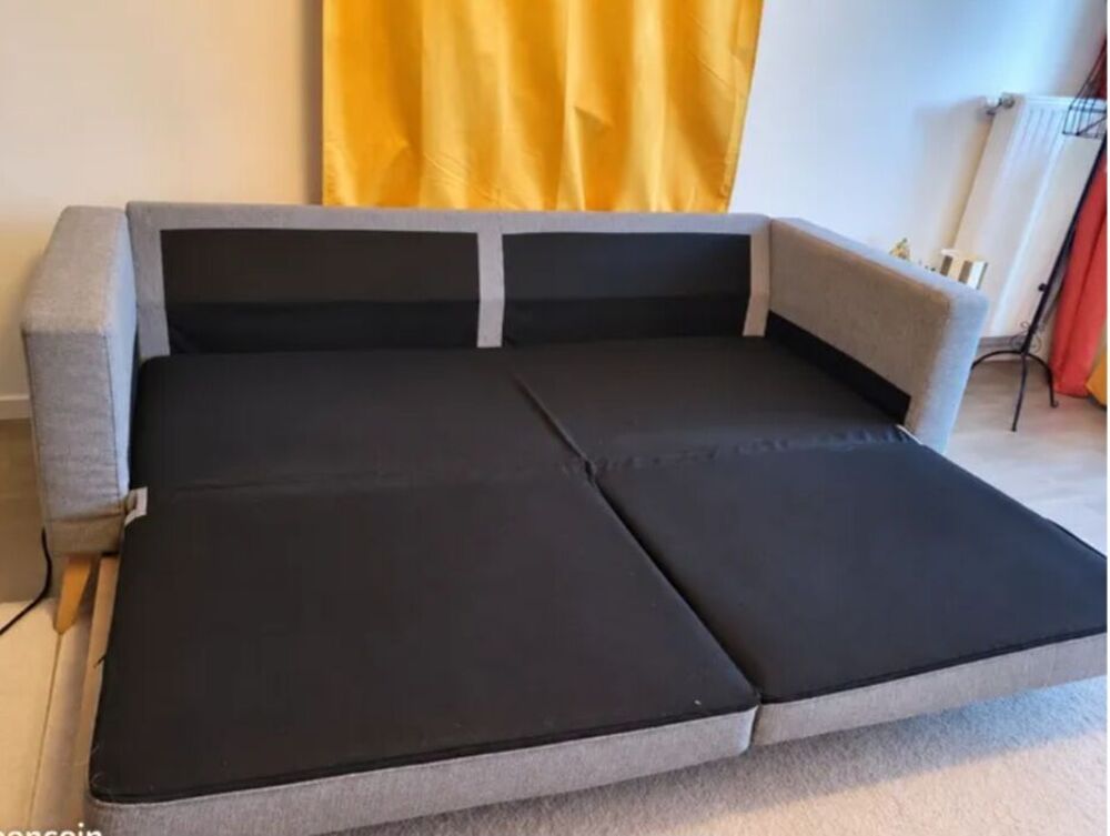 Canap&eacute; convertible gris 3 places avec couchage Meubles