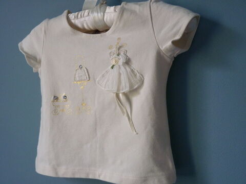T-shirt Floriane Fille bébé ceremonie 2 ans blanc TBE 29 Brienne-le-Château (10)