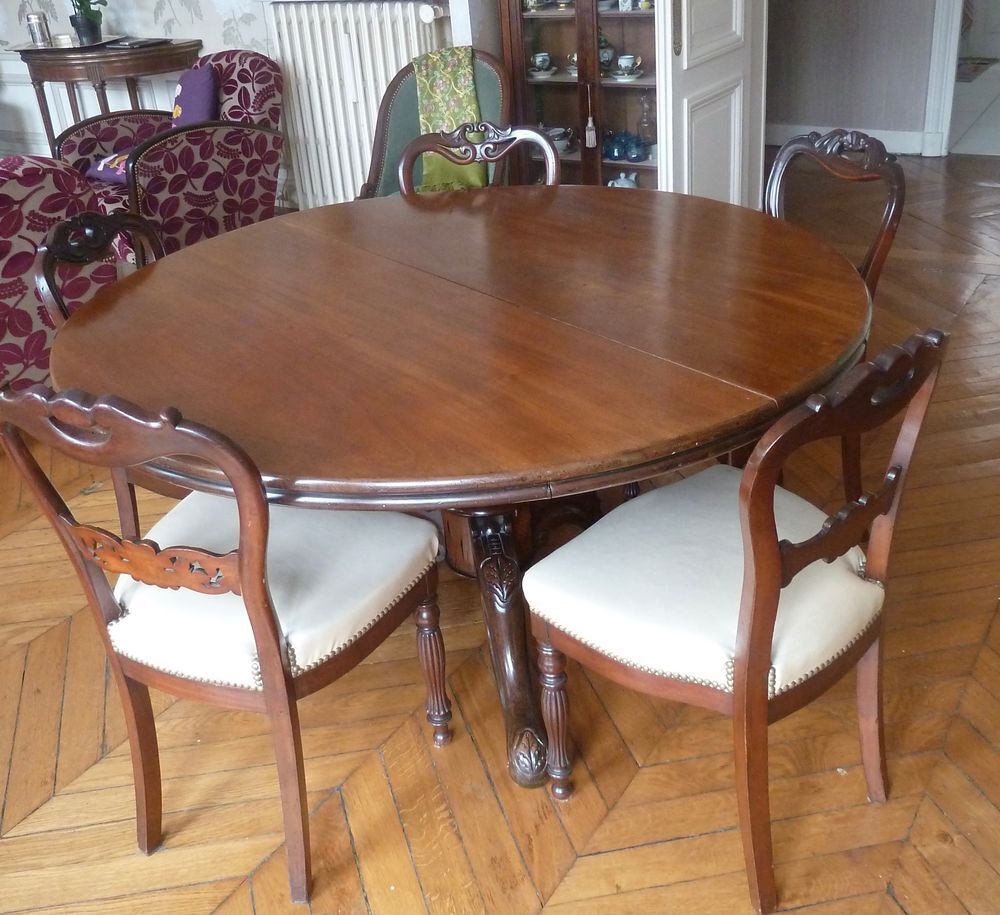 table ronde de salle &agrave; manger acajou Meubles