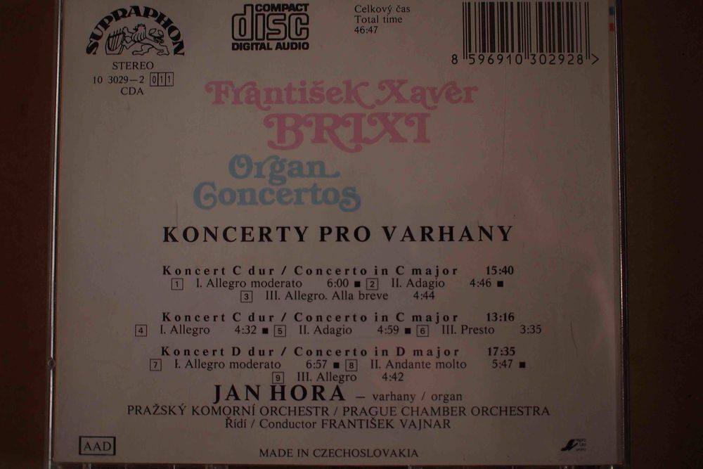 Frantisek Xaver BRIXI - Organ concertos, CD et vinyles