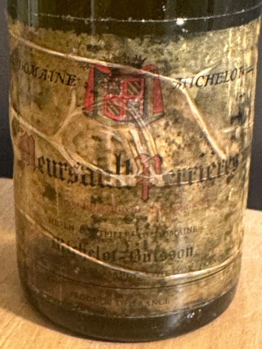 Vin blanc Meursault-Perri&egrave;res 1989 Cuisine