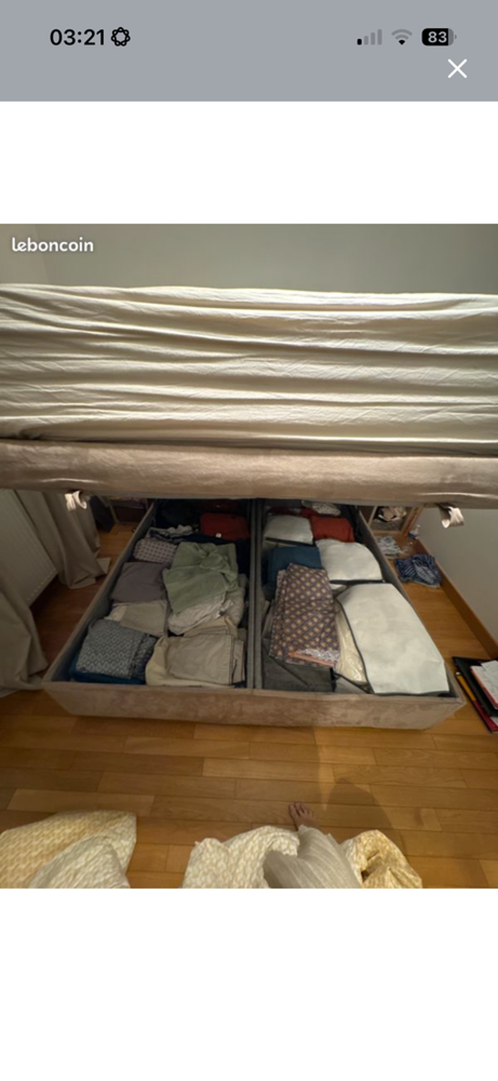 Lit avec matelas et t&ecirc;te de lit tissu Meubles