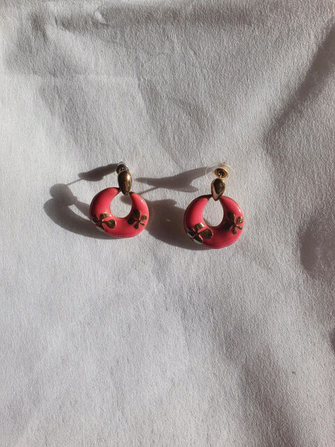 boucles d'oreille rose 1 Aubvillers (80)