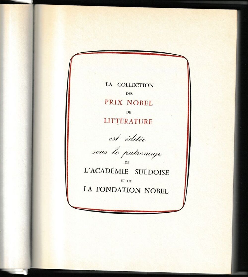 Livres des Prix NOBEL de Litt&eacute;rature de 1901 &agrave; 1963. Livres et BD