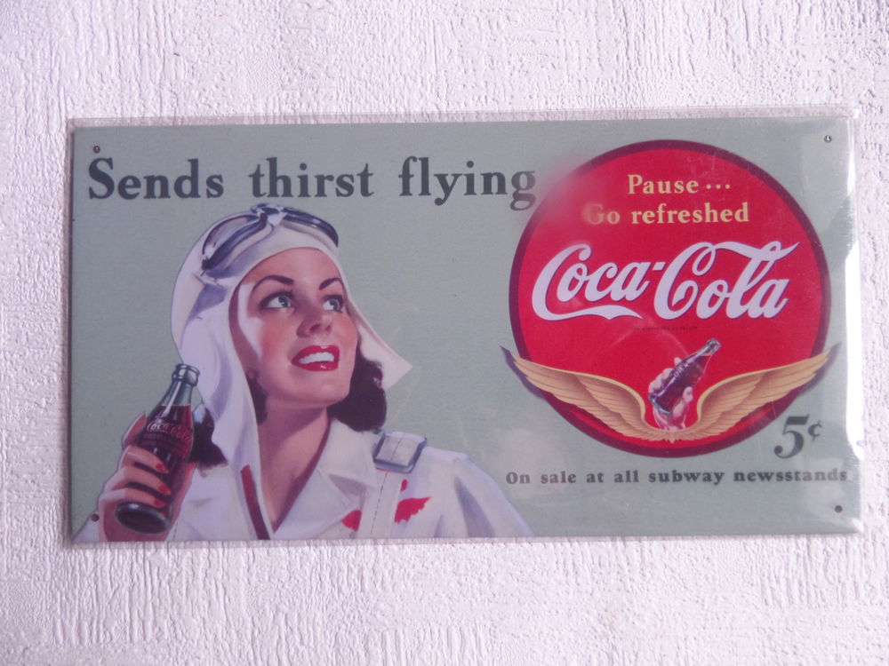 6 plaques publicitaires de COCA COLA 
