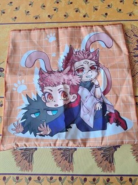 Housse de coussin Jujutsu Kaisen manga anime japon déco Tv k 4 Fèves (57)