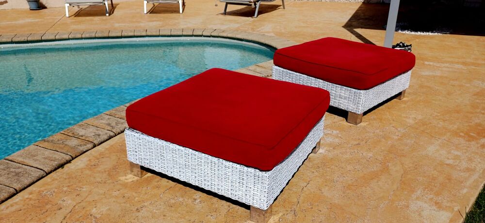 pouf carr&eacute; en osier Meubles