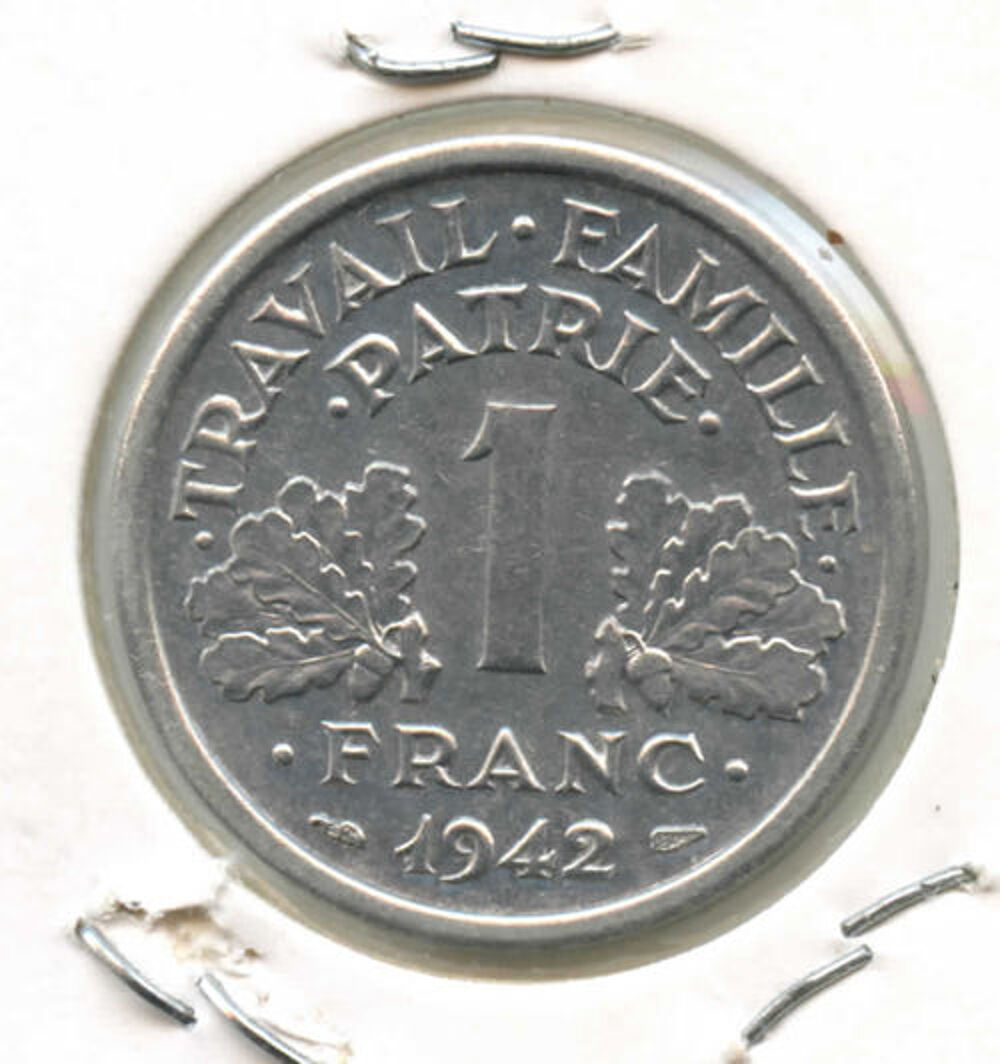 France - 1 Franc Vichy 1942/1943/1944 - Aluminium 