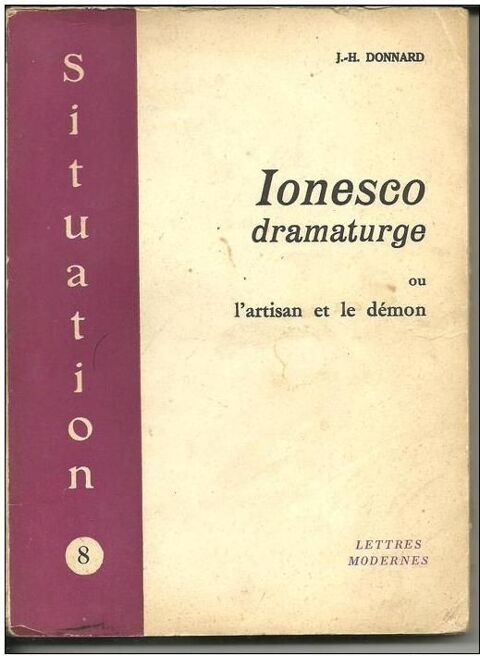 J H DONNARD IONESCO DRAMATURGE ou l'artisan et le démon 8 Montauban (82)