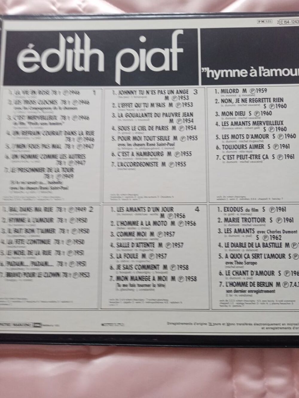 &Eacute;dith piaf hymne &agrave; l amour vinyle st&eacute;r&eacute;o 33 tours CD et vinyles