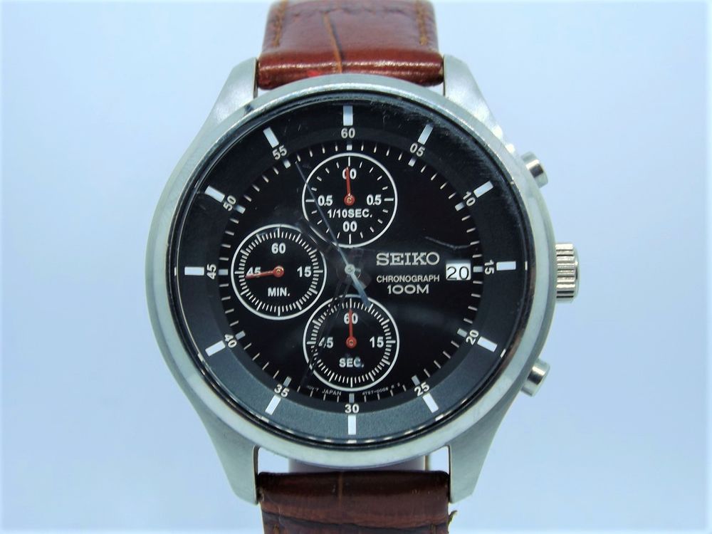 Tr&egrave;s belle chrono Seiko 'sports' 42mm 1/10 sec 4T57-00G0 201 Bijoux et montres