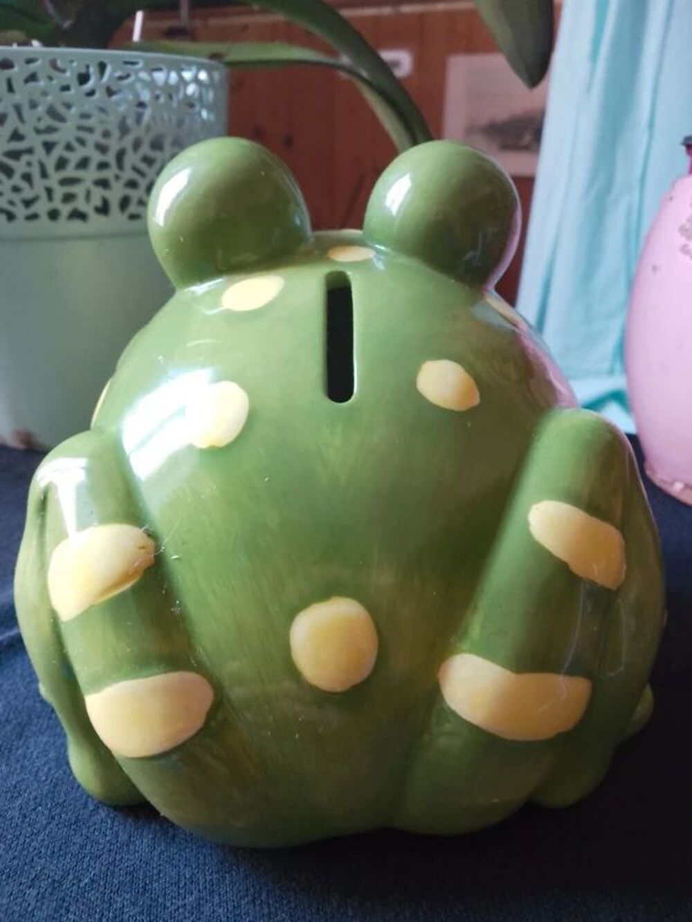 Lot de deux tirelire grenouille et cochon Décoration