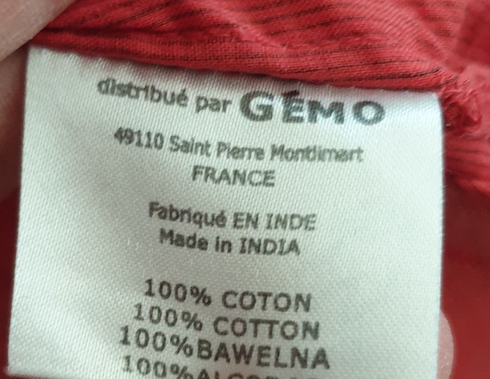 Blouse rouge orang&eacute;e, ray&eacute;e, manches longues ? Emma Pernelle Vêtements