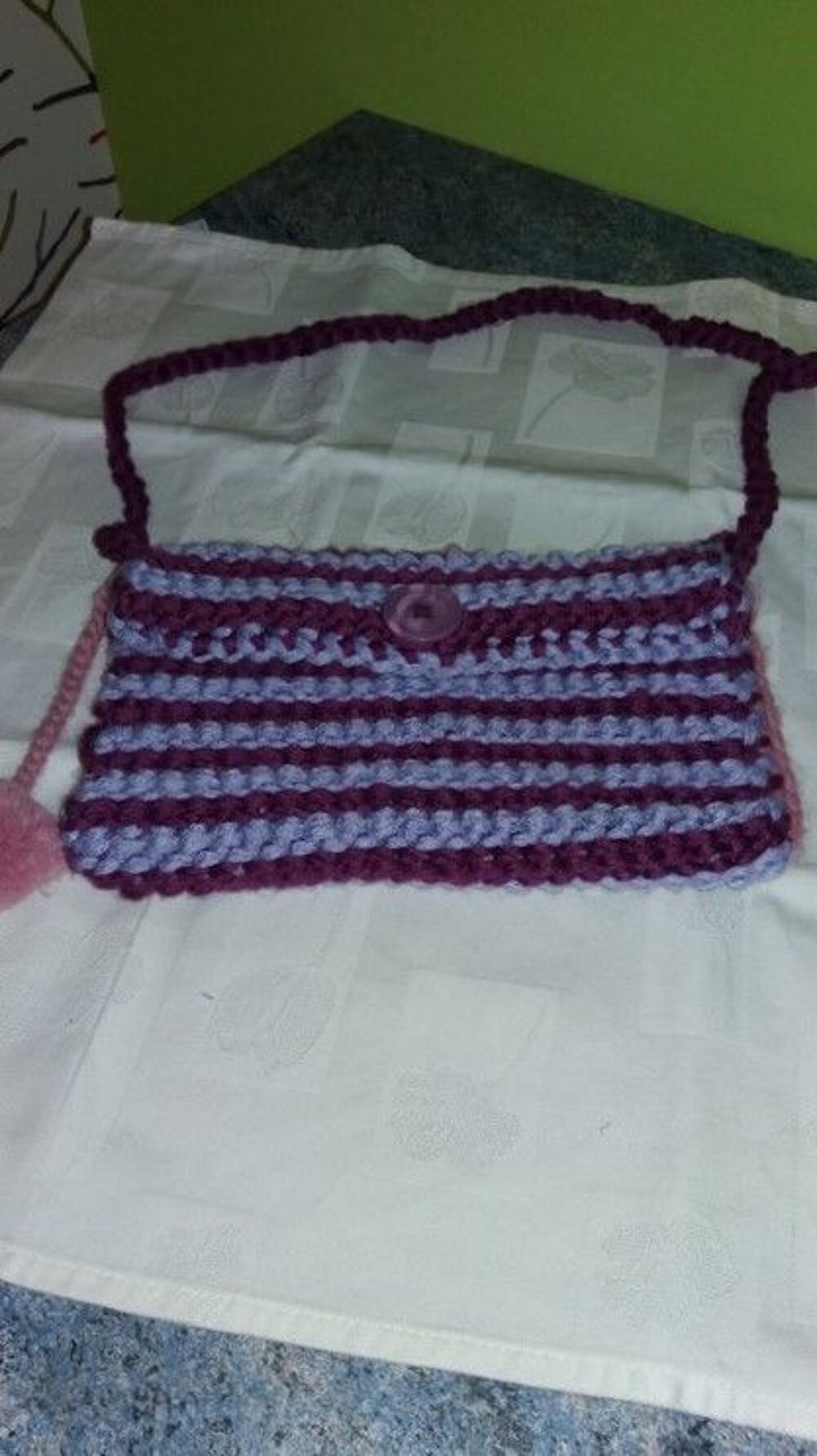 petit sac fait au crochet tunisien neuf. Maroquinerie