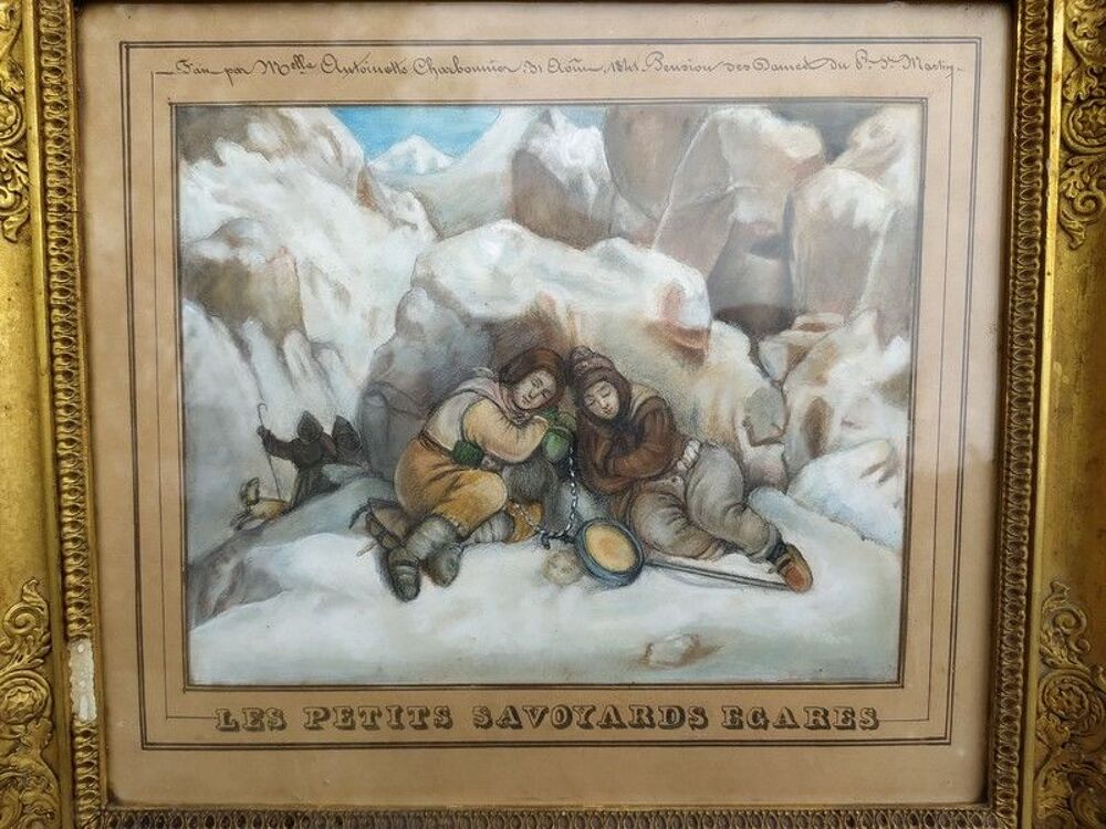 Tableau Dessin Pastel Les Petits Savoyards &Eacute;gar&eacute;s 1841 