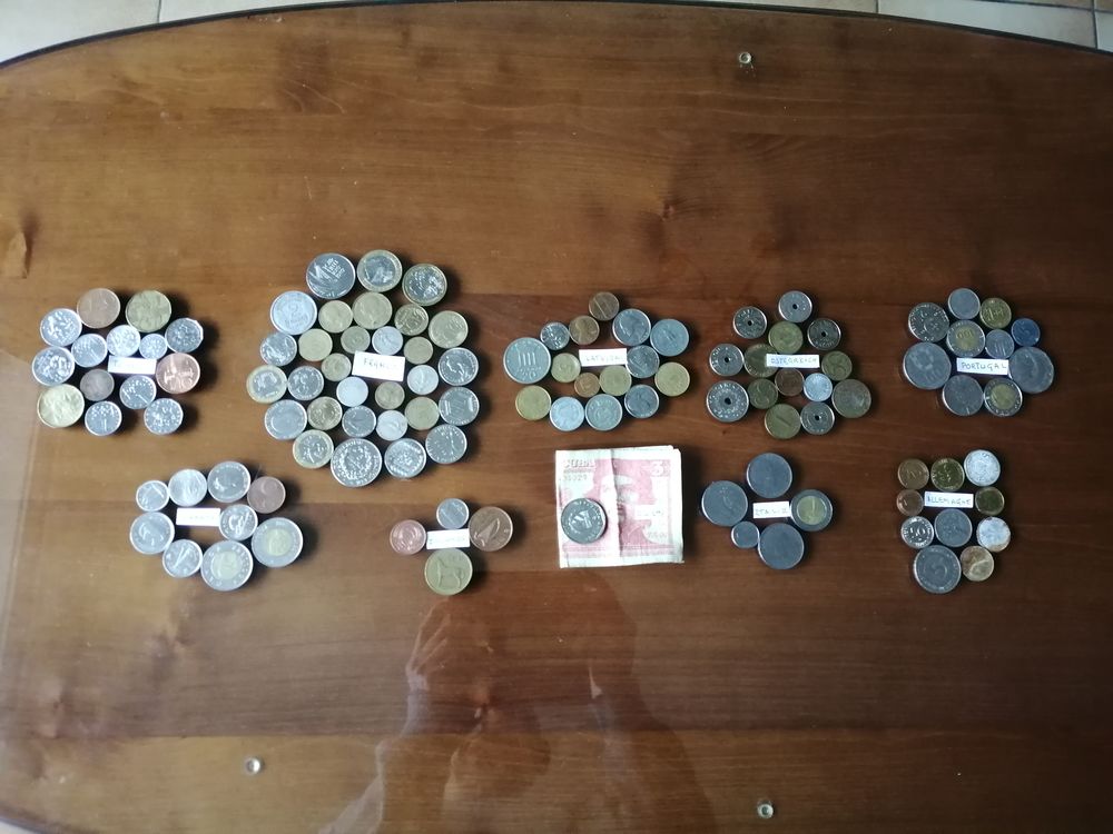 collection c70 pi&egrave;ces de monnaie tch&egrave;que, canada, france, ir 
