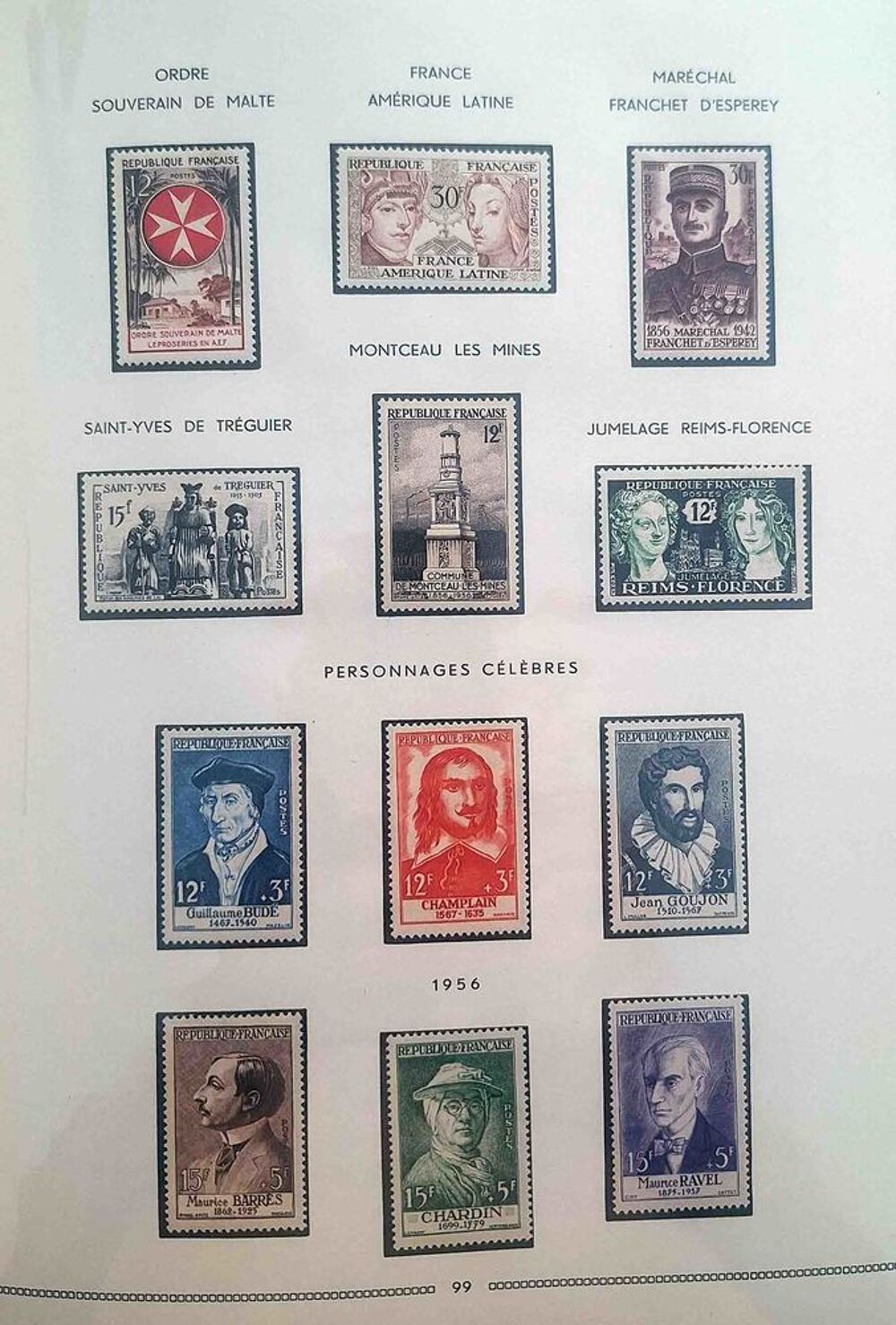 S&eacute;rie de timbres de collection de France G11 