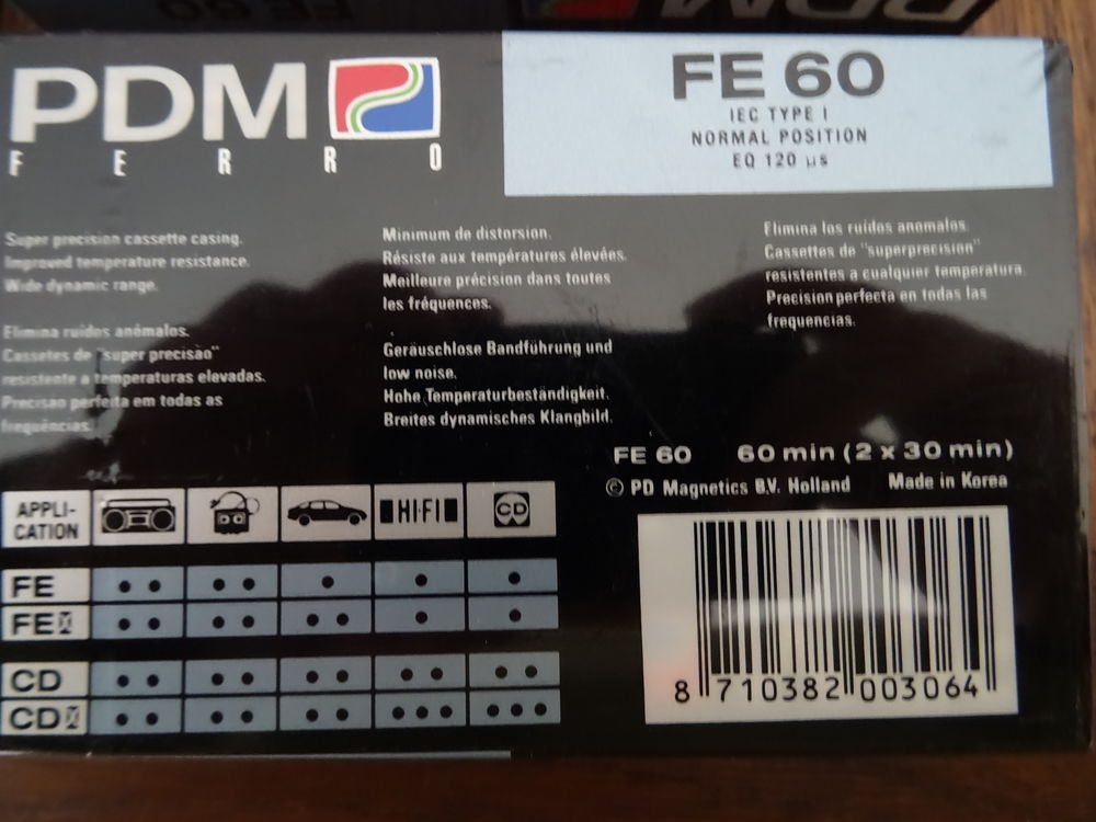4 cassettes audio vierges neuves sous blister PDM 60 CD et vinyles