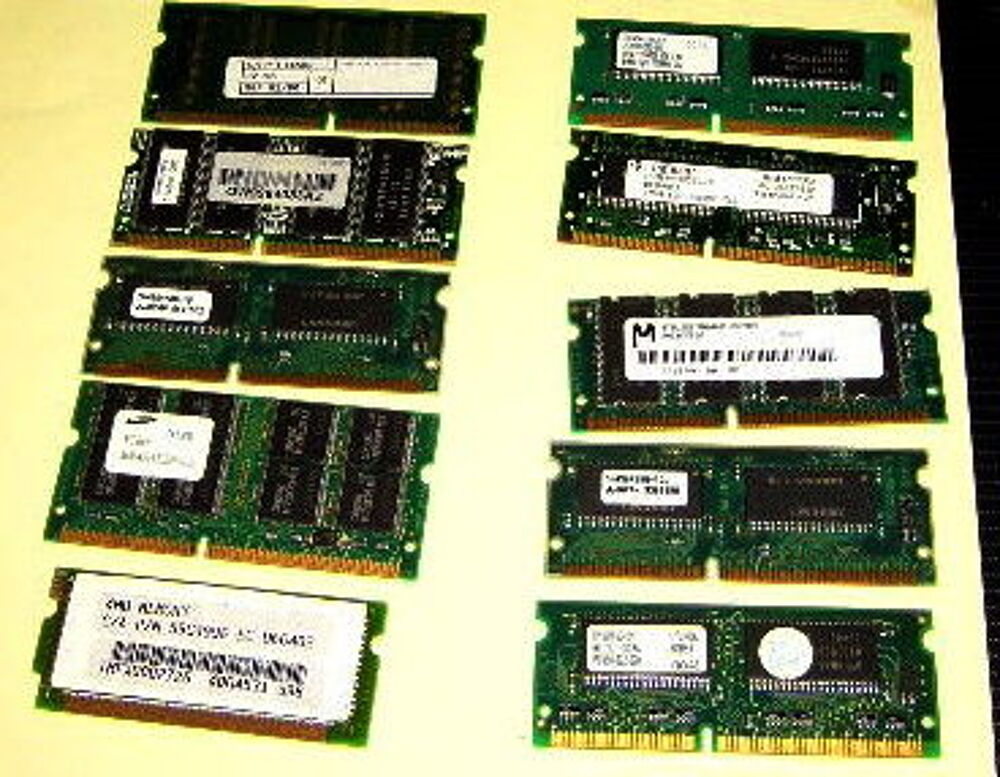 Lot barettes memoire diverses pc portable Matériel informatique