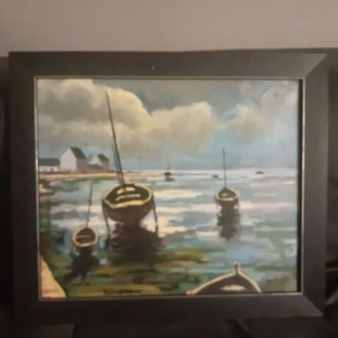 Huile sur toile sign�e Henri Auch�res 249 Cergy (95)