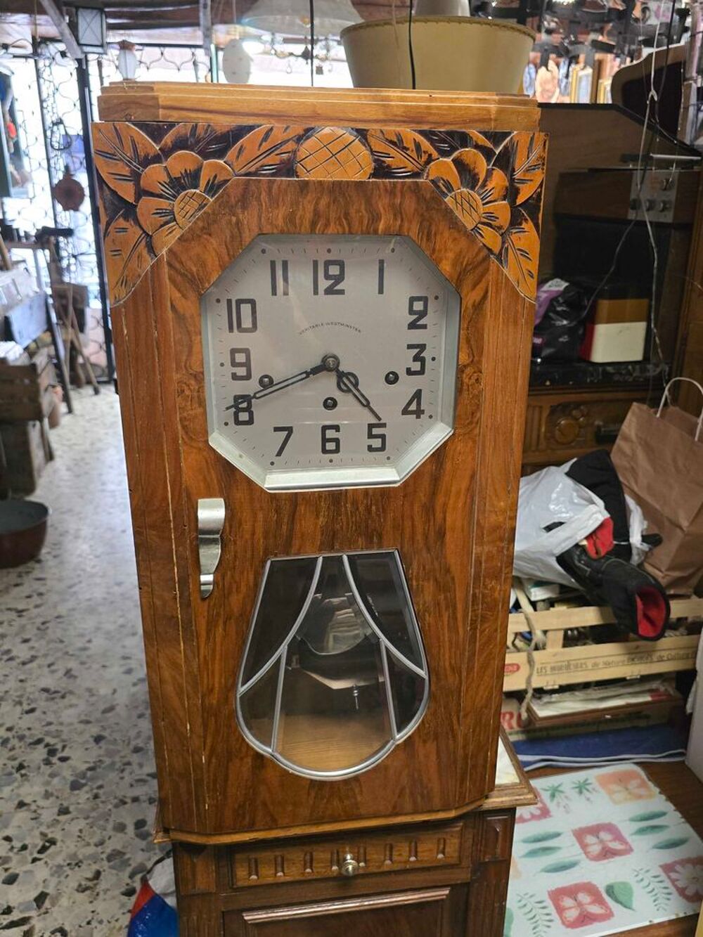horloge ancienne westminster &agrave; 8 marteaux, art deco. ( model rarisisme) 