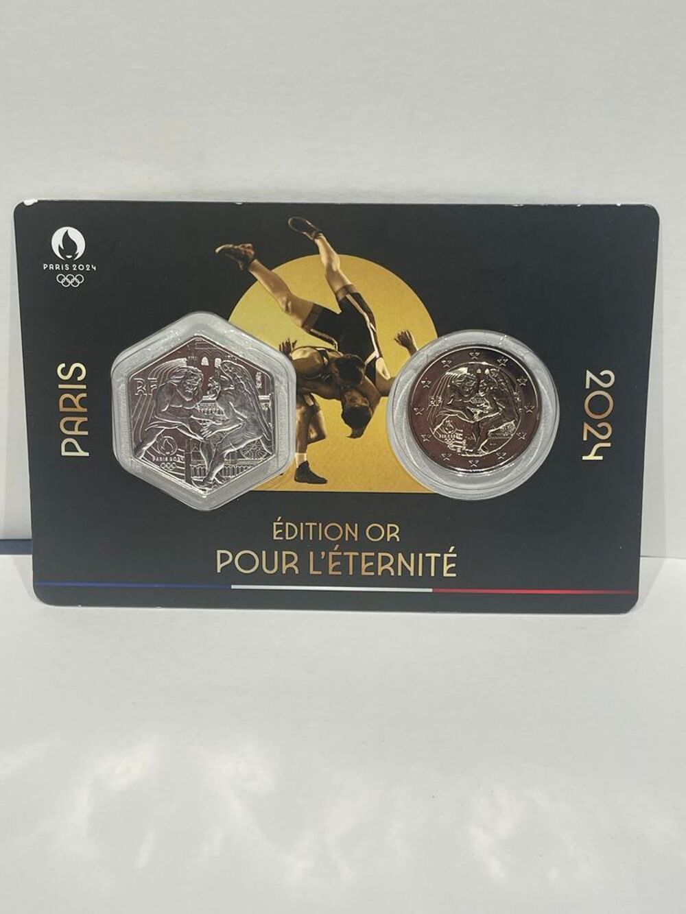 Cartelette JO 2024 de 10€ argent et 2 euros BU &Eacute;dition or 