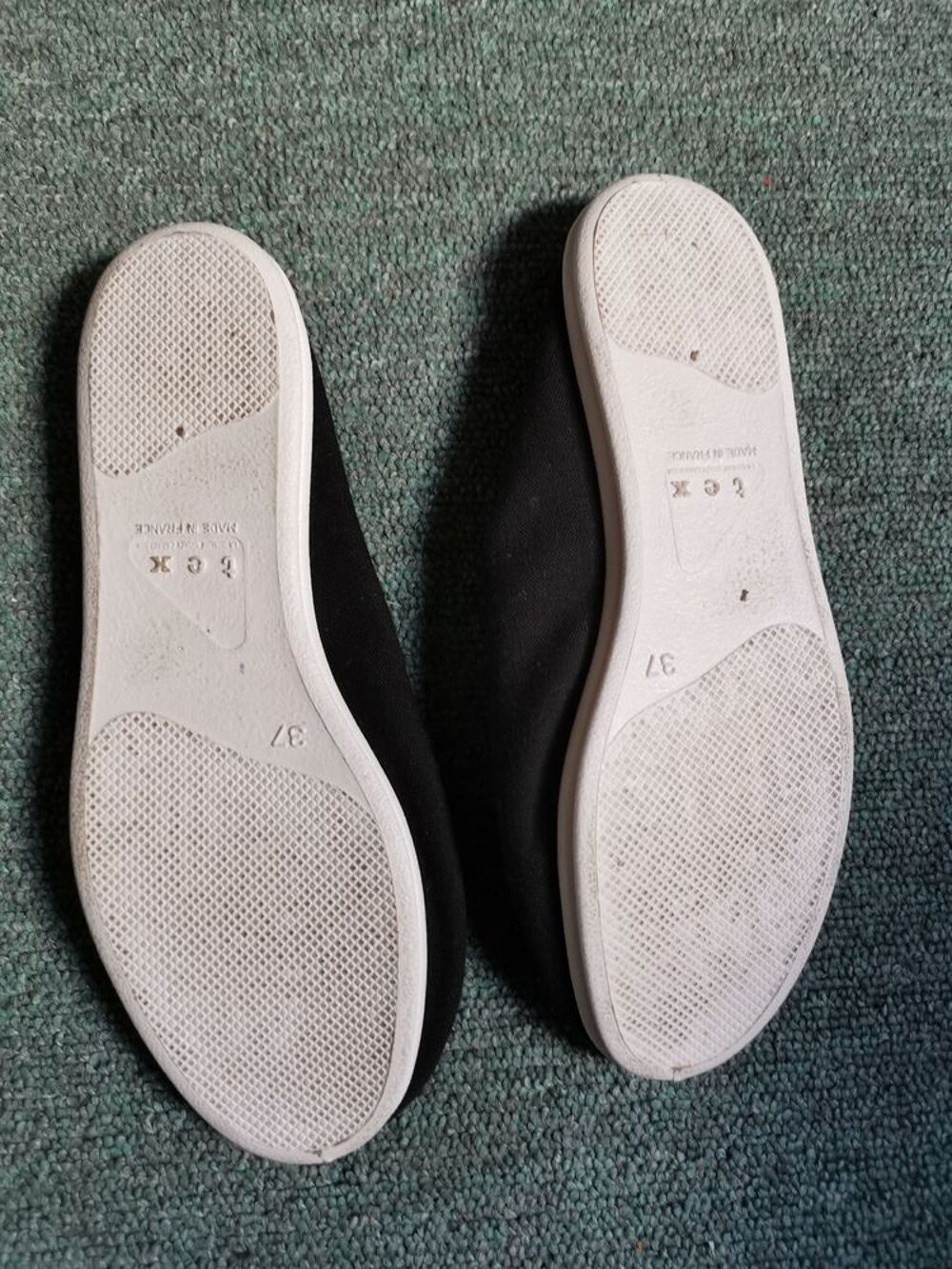 Chaussure plate noir en tissus Tex Chaussures
