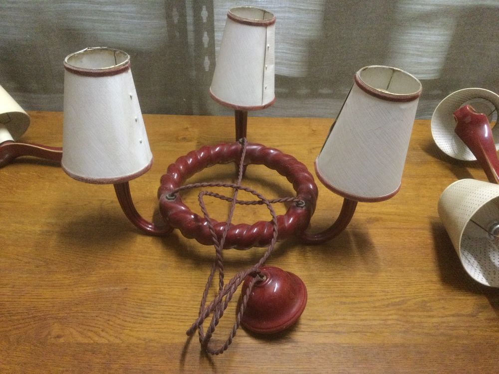 Suspension vintage en c&eacute;ramique rouge Décoration