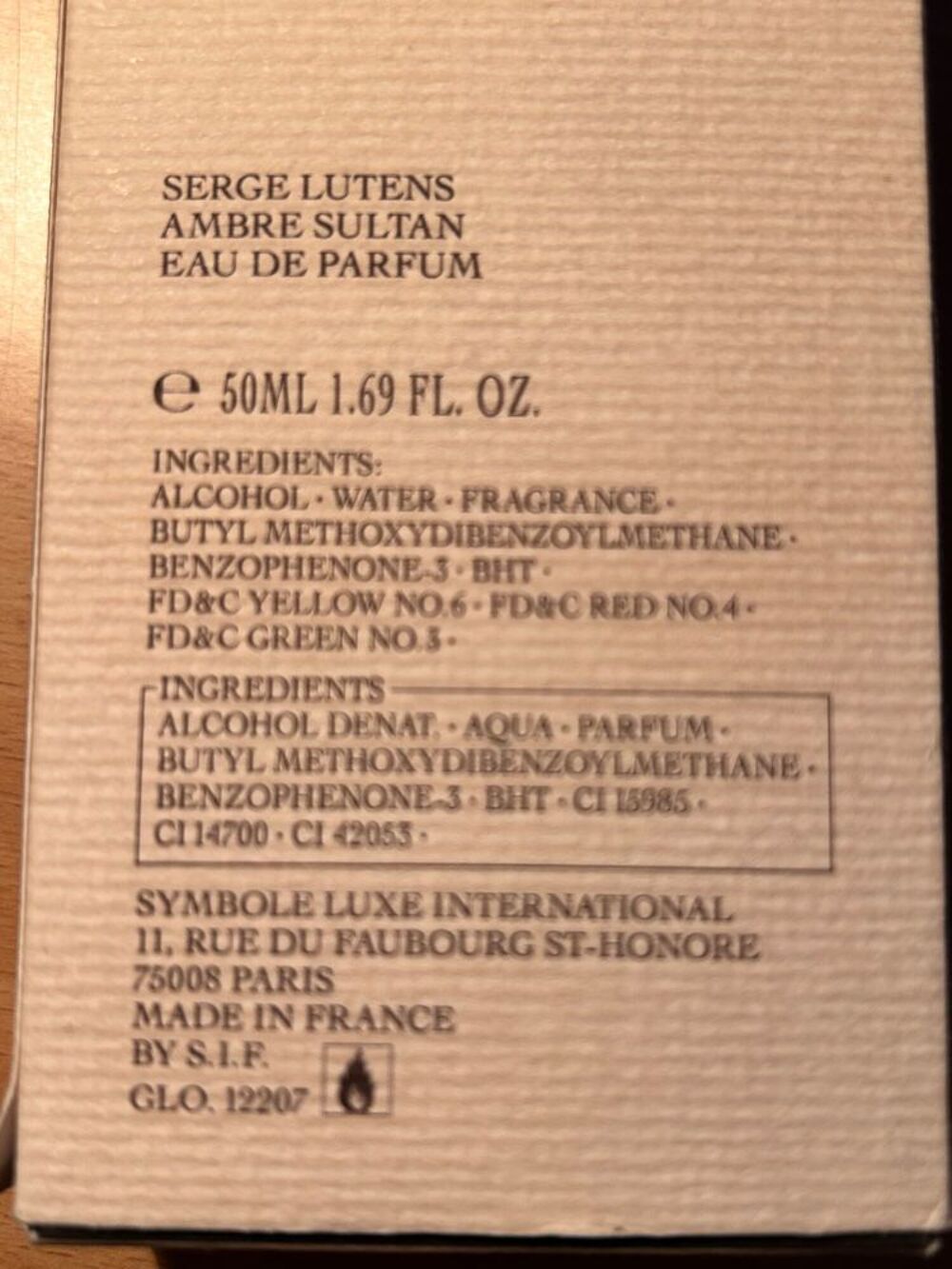 Eau de Parfum Serge Lutens Bijoux et montres
