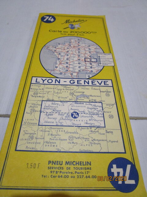 carte MICHELIN n°74 LYON GENEVE 5 Chanteloup-en-Brie (77)
