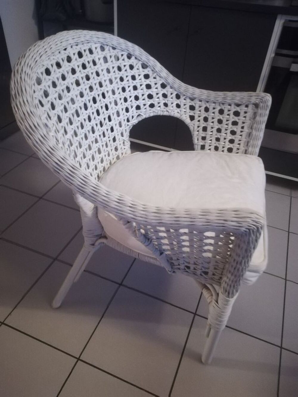 fauteuil en osier blanc Meubles