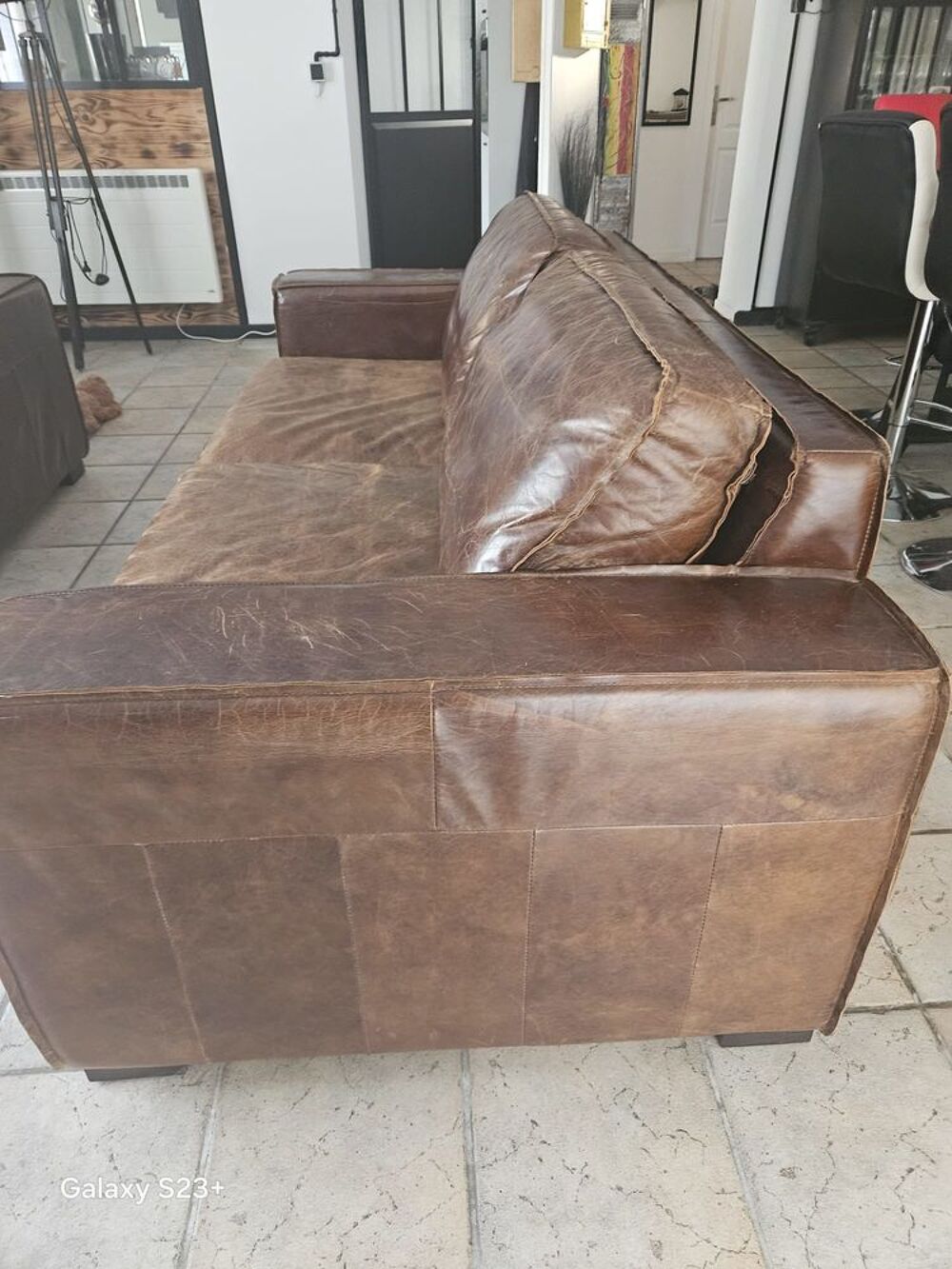 CANAPE VINTAGE 3 PLACES FIXE Meubles
