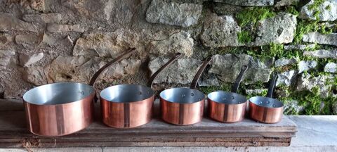 Série de casseroles en cuivres étamés 120 Lissac-et-Mouret (46)