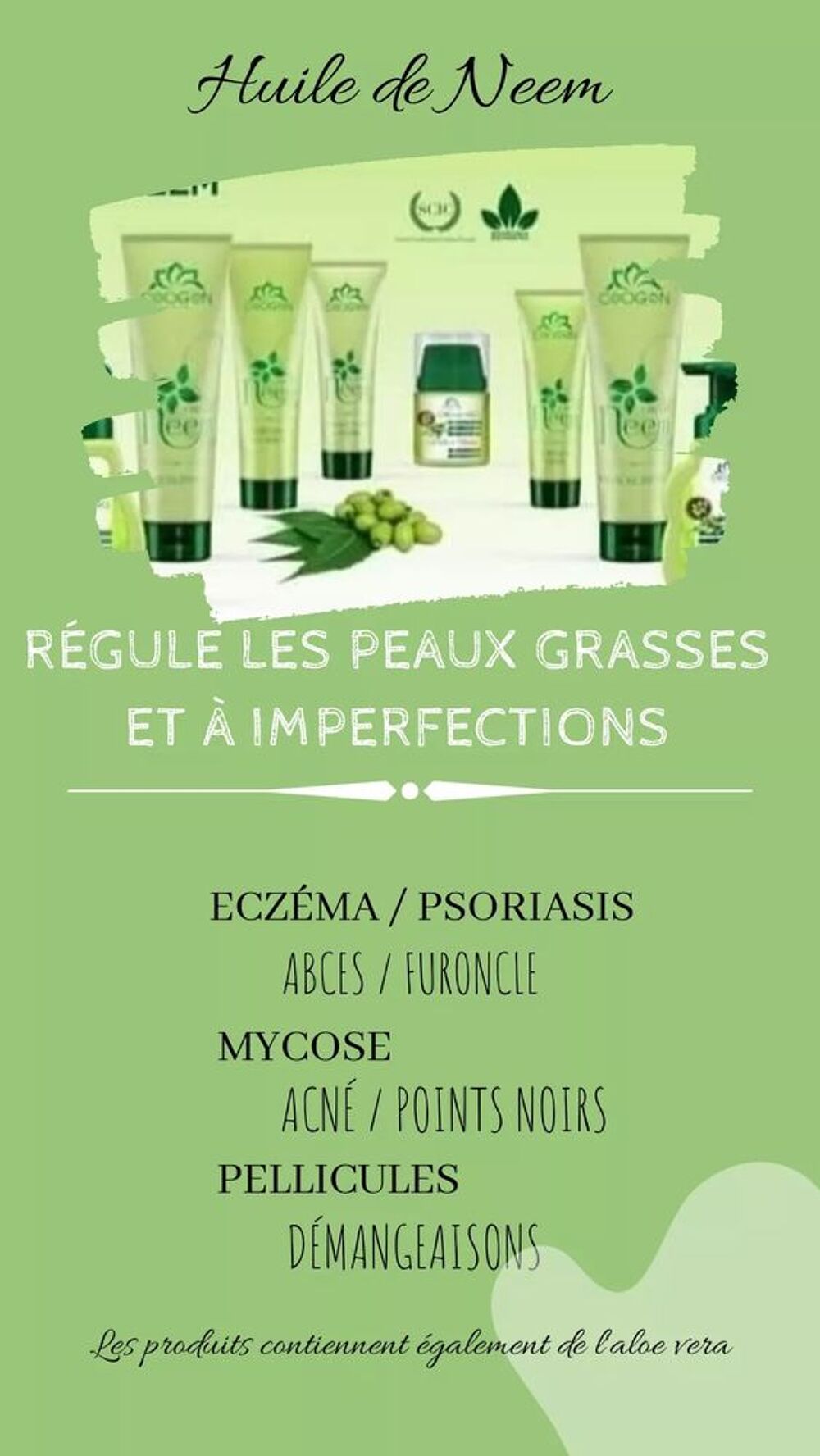 produits de la Gamme neem 100%bio. Maroquinerie