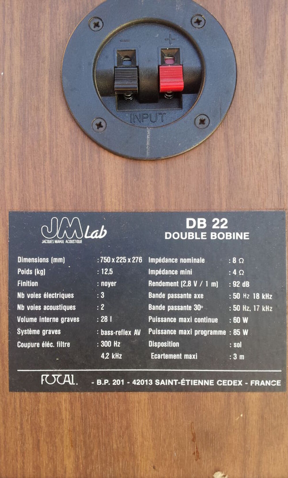 
enceintes colonnes deux voix J M Lab Db22 haut parleur de Audio et hifi