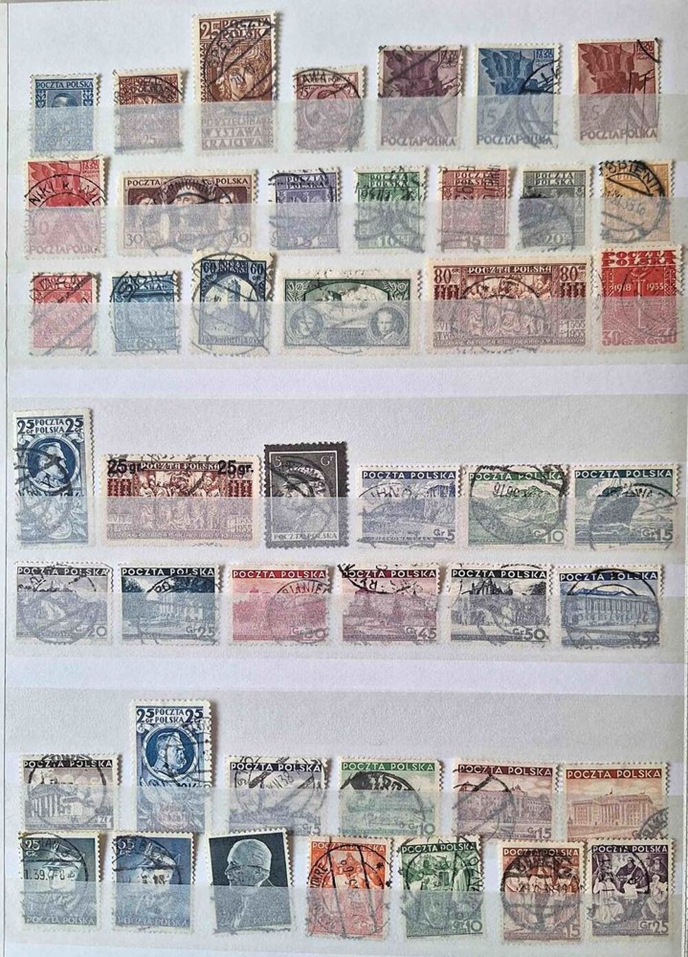 S&eacute;rie de timbres de collection de Pologne 