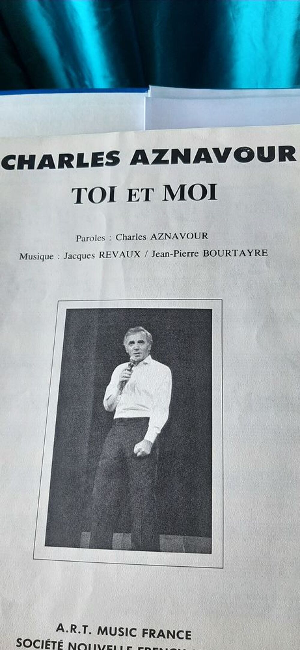 Partition Toi et moi Charles Aznavour 