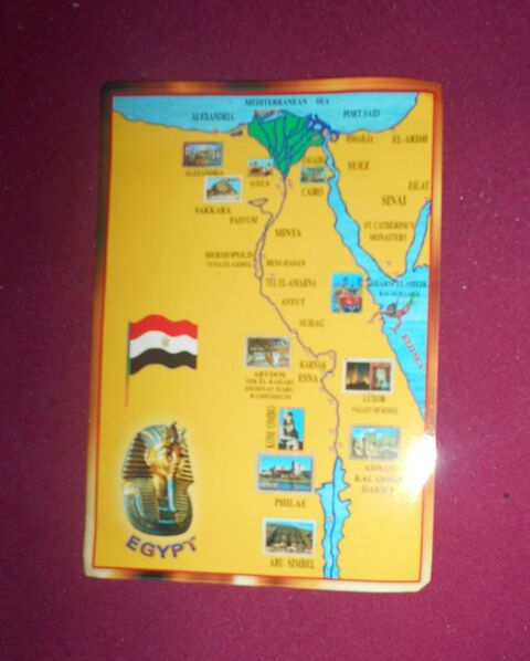 carte postale vintage d'Egypte avec billet 3 Ervy-le-Ch�tel (10)