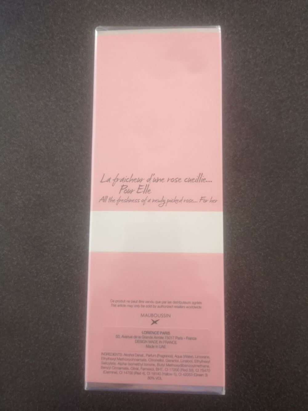 Parfum Mauboussin rose pour elle Maroquinerie