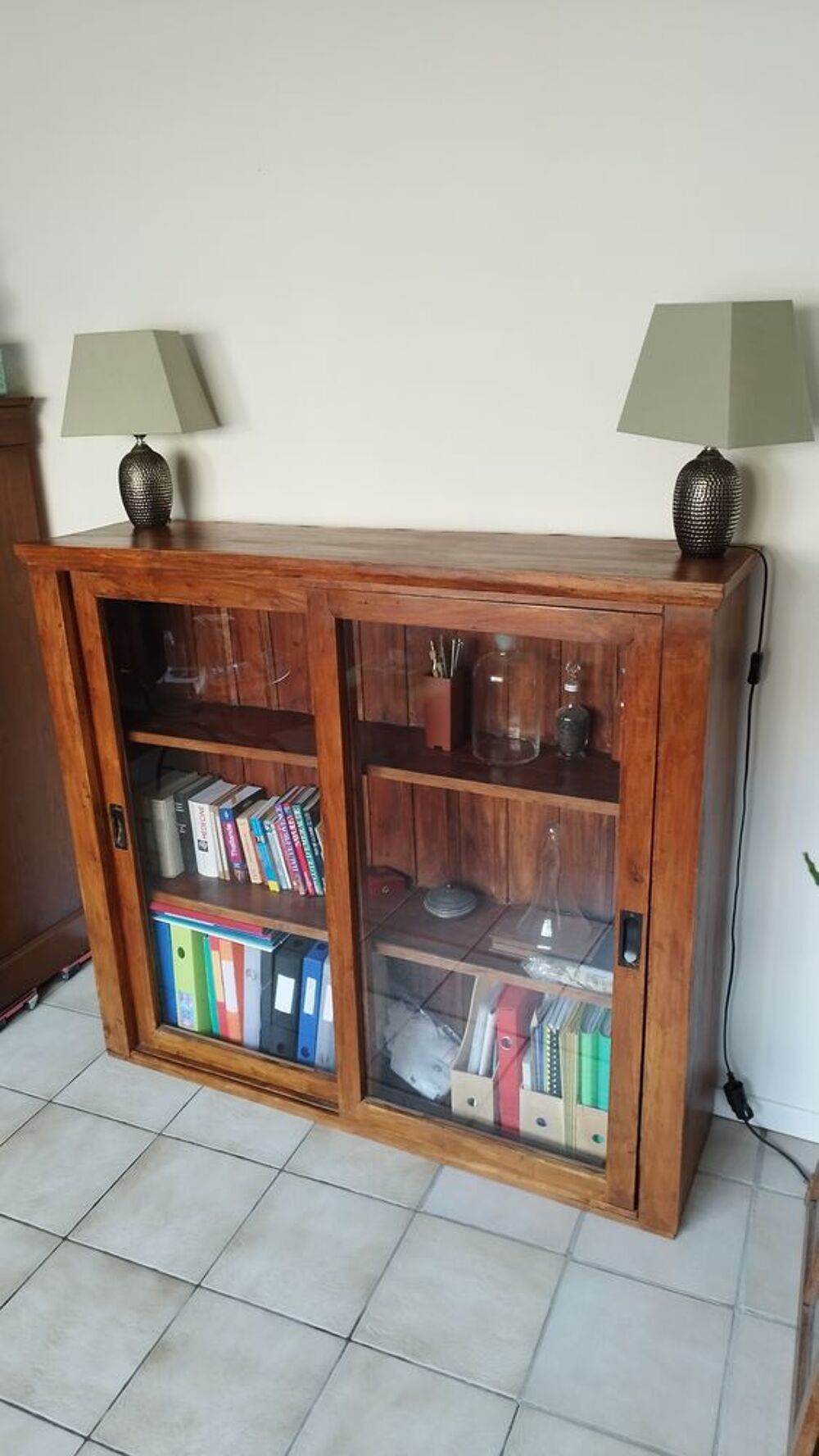 Meuble vitrine teck bois exotique Meubles