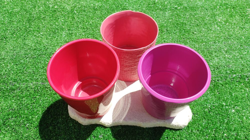 Lots de 3 Pots de Fleurs en Terre Cuite Jardin