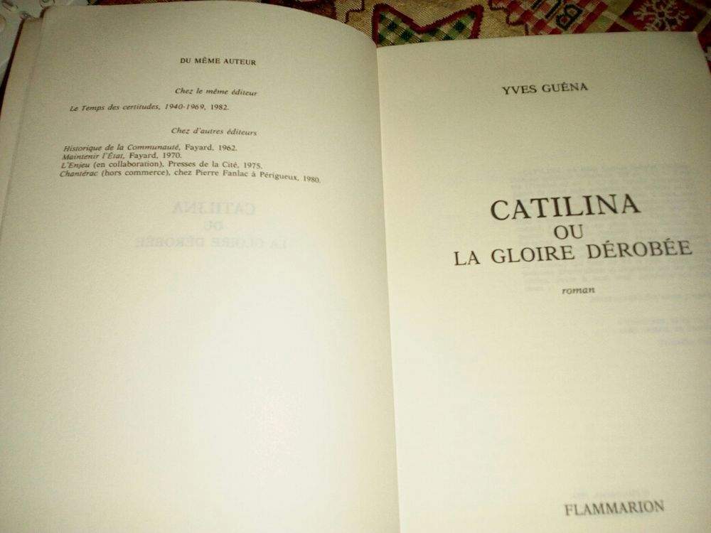 Yves Guena Catilina la gloire d&eacute;rob&eacute;e Livres et BD