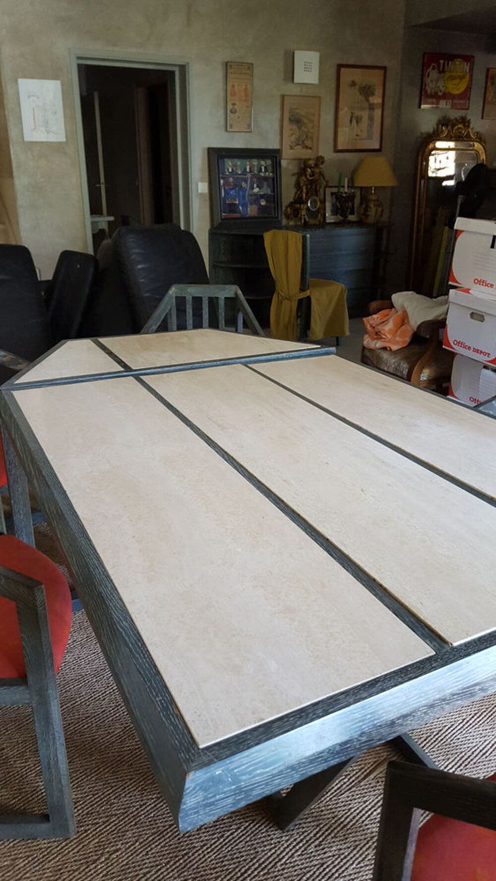 table de salle &agrave; manger avec 2 rallonges et 6 chaises Meubles