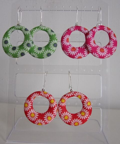 Lot de 7 paires de Boucles d'oreilles tissu 5 Lennon (29)