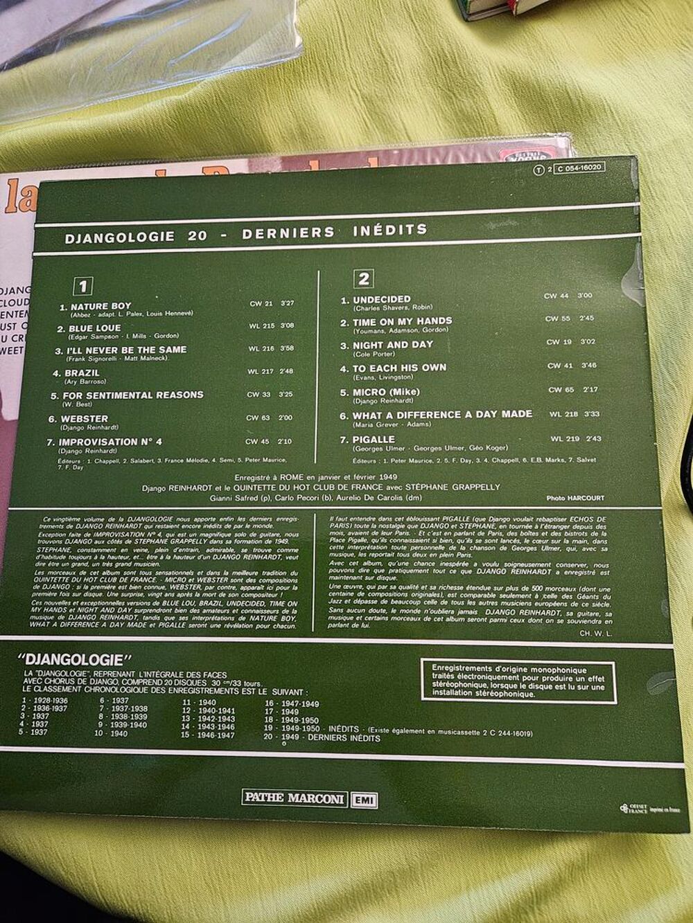 Django Reinhardt Vol. 20-Djangologie vinyle CD et vinyles