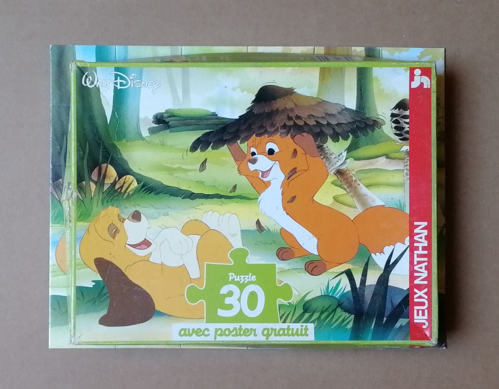Puzzle Rox et Rouky complet + Poster - Nathan - Ann&eacute;es 90 Jeux / jouets