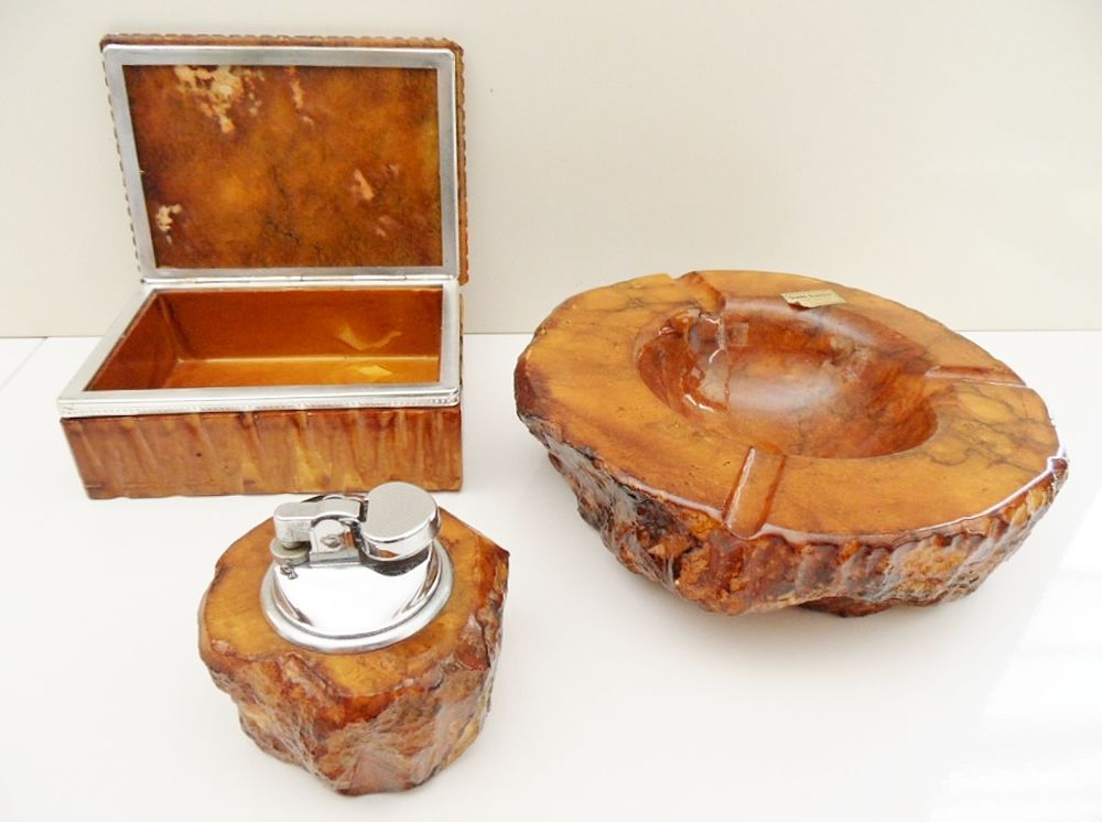 RARE SET COMPLET DU FUMEUR PIERRE ALBATRE TAILLEE VINTAGE tb 